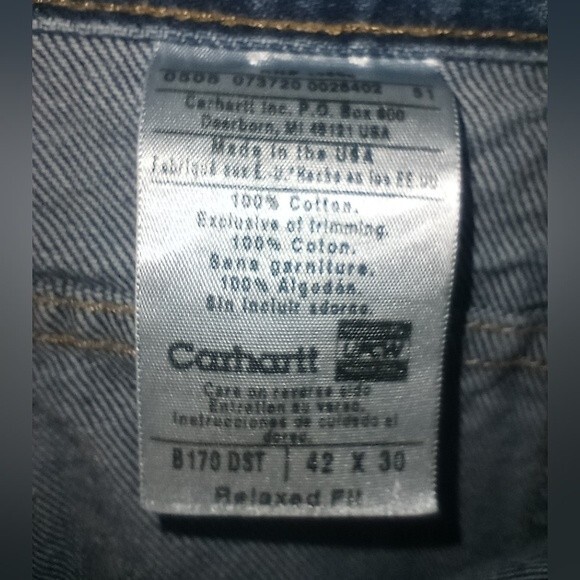Carhartt Relaxed Fit Jeans Size 42X30 - Picture 5 of 6